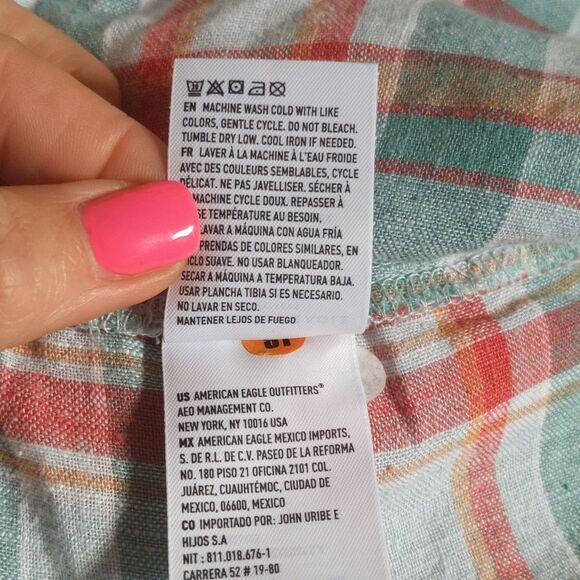 5/$55 American Eagle Outfitters NWT oversized button down plaid blouse S - Picture 10 of 12